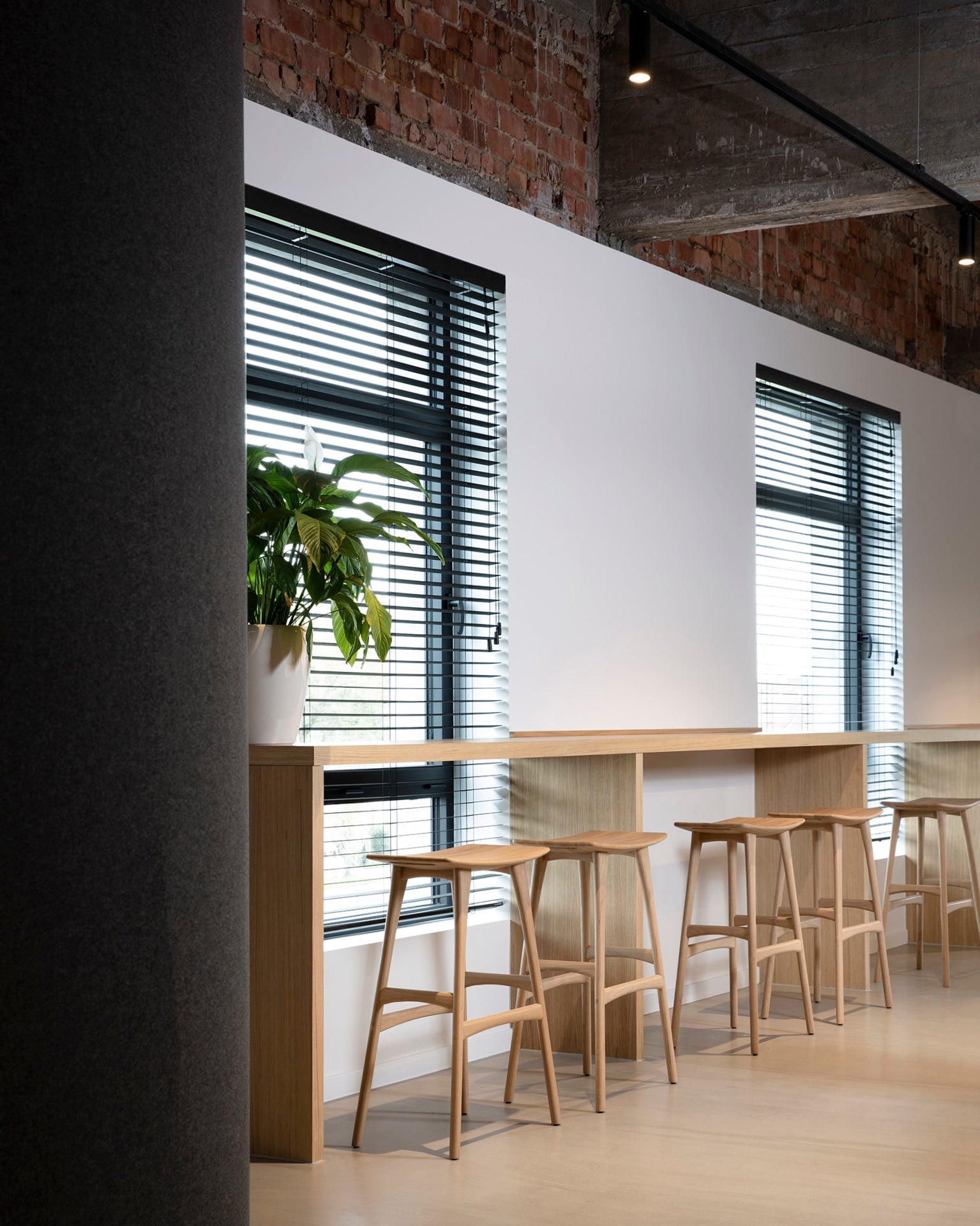 Osso bar stool - varnished oak White Cliff Studio Bar Stool