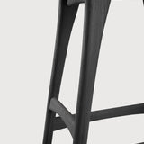 Osso bar stool - varnished oak - black White Cliff Studio Bar Stool