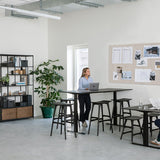 Osso bar stool - varnished oak - black White Cliff Studio Bar Stool