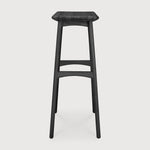 Osso bar stool - varnished oak - black White Cliff Studio Bar Stool