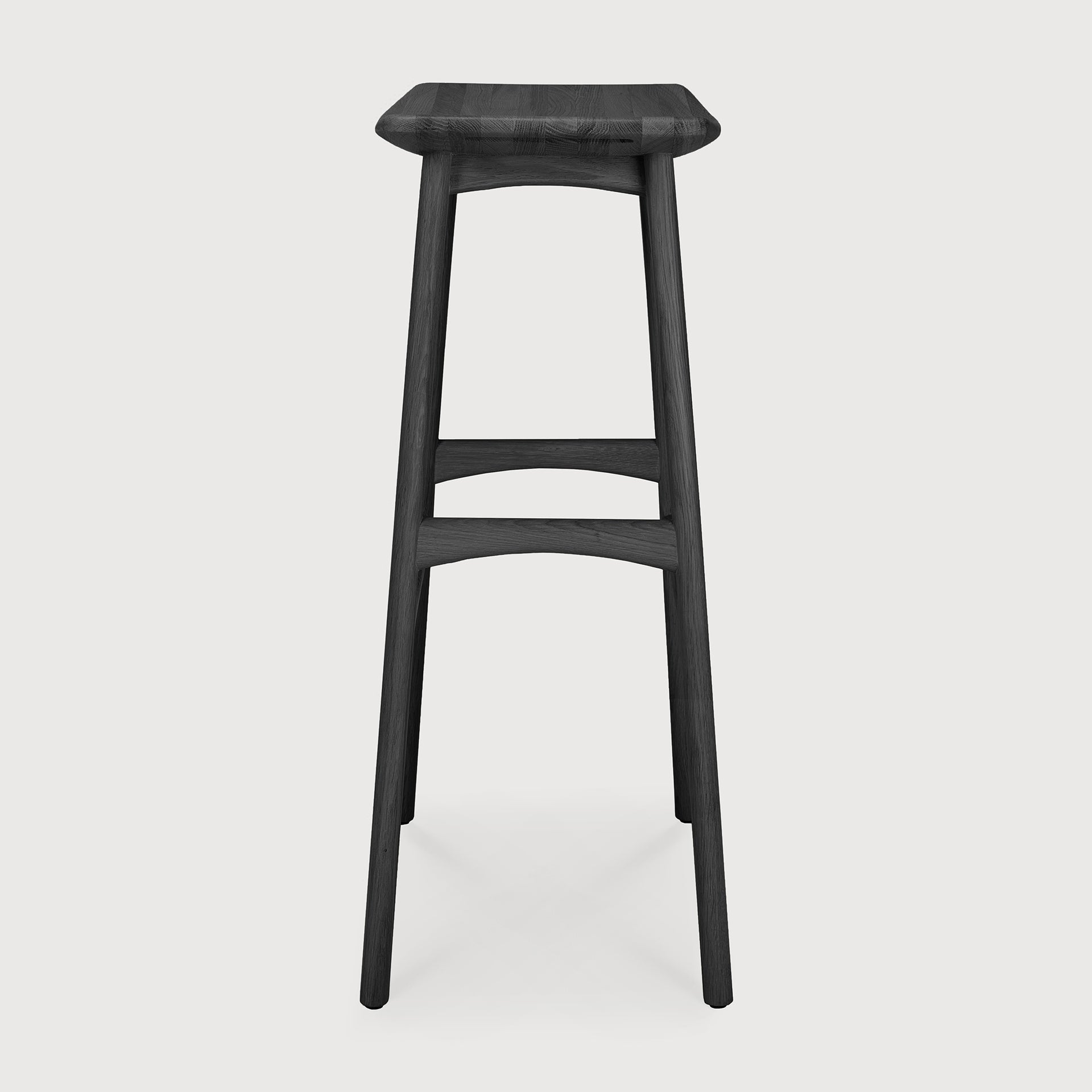 Osso bar stool - varnished oak - black White Cliff Studio Bar Stool