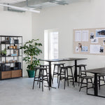 Osso bar stool - varnished oak - black White Cliff Studio Bar Stool