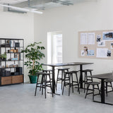 Osso bar stool - varnished oak - black White Cliff Studio Bar Stool