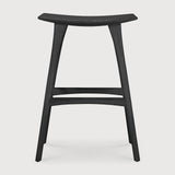 Osso bar stool - varnished oak - black White Cliff Studio Bar Stool