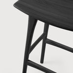 Osso bar stool - varnished oak - black White Cliff Studio Bar Stool