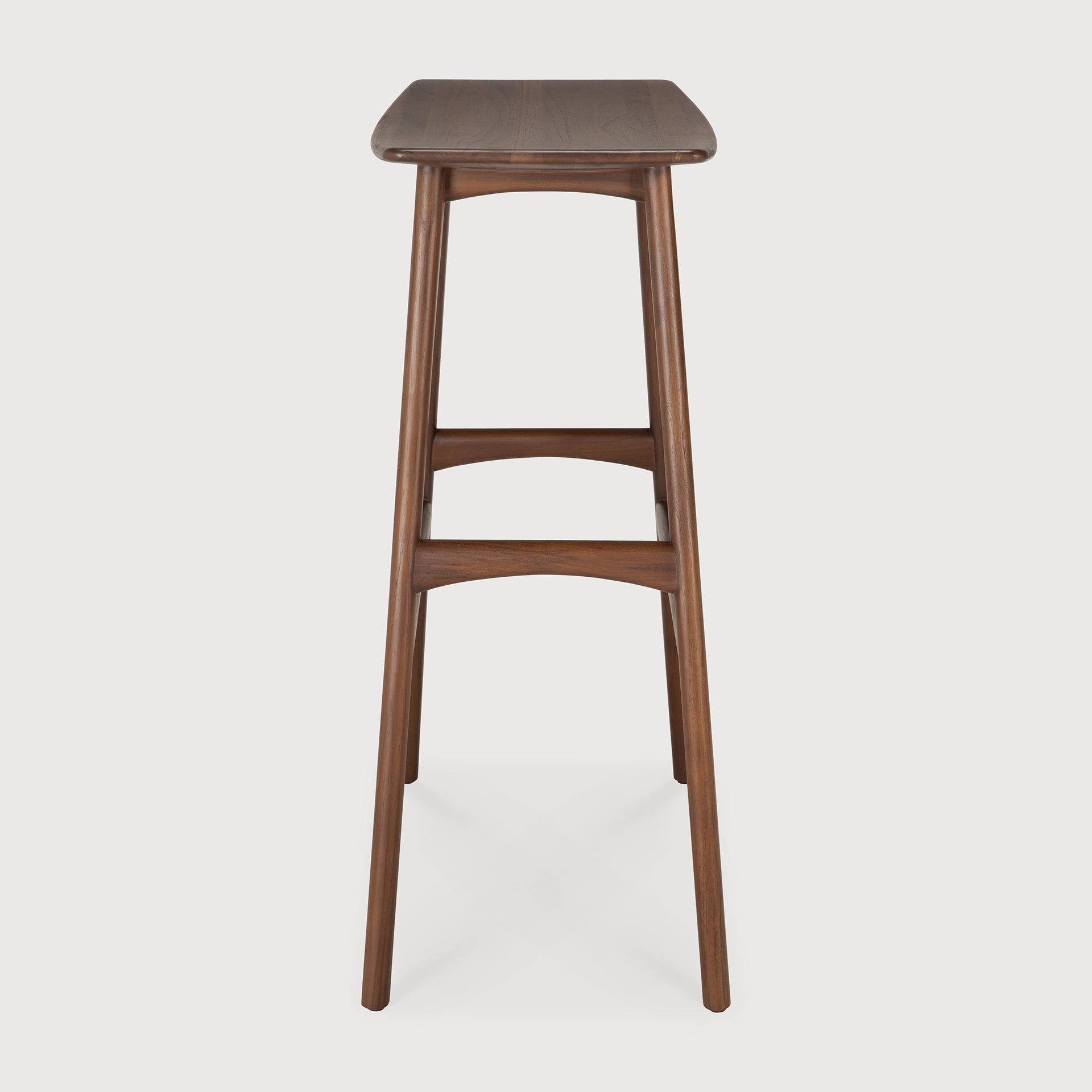 Osso bar stool - varnished teak - brown White Cliff Studio Bar Stool