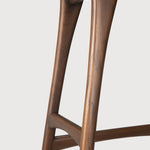 Osso bar stool - varnished teak - brown White Cliff Studio Bar Stool