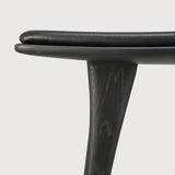 Osso counter stool - varnished oak - black - Black leather White Cliff Studio Counter Stool