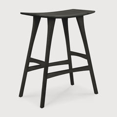 Osso counter stool - varnished oak - black White Cliff Studio Counter Stool