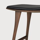 Osso counter stool - varnished teak - brown - Black leather White Cliff Studio Counter Stool