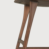 Osso counter stool - varnished teak - brown - Black leather White Cliff Studio Counter Stool