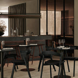 Osso counter stool - varnished teak - brown - Black leather White Cliff Studio Counter Stool