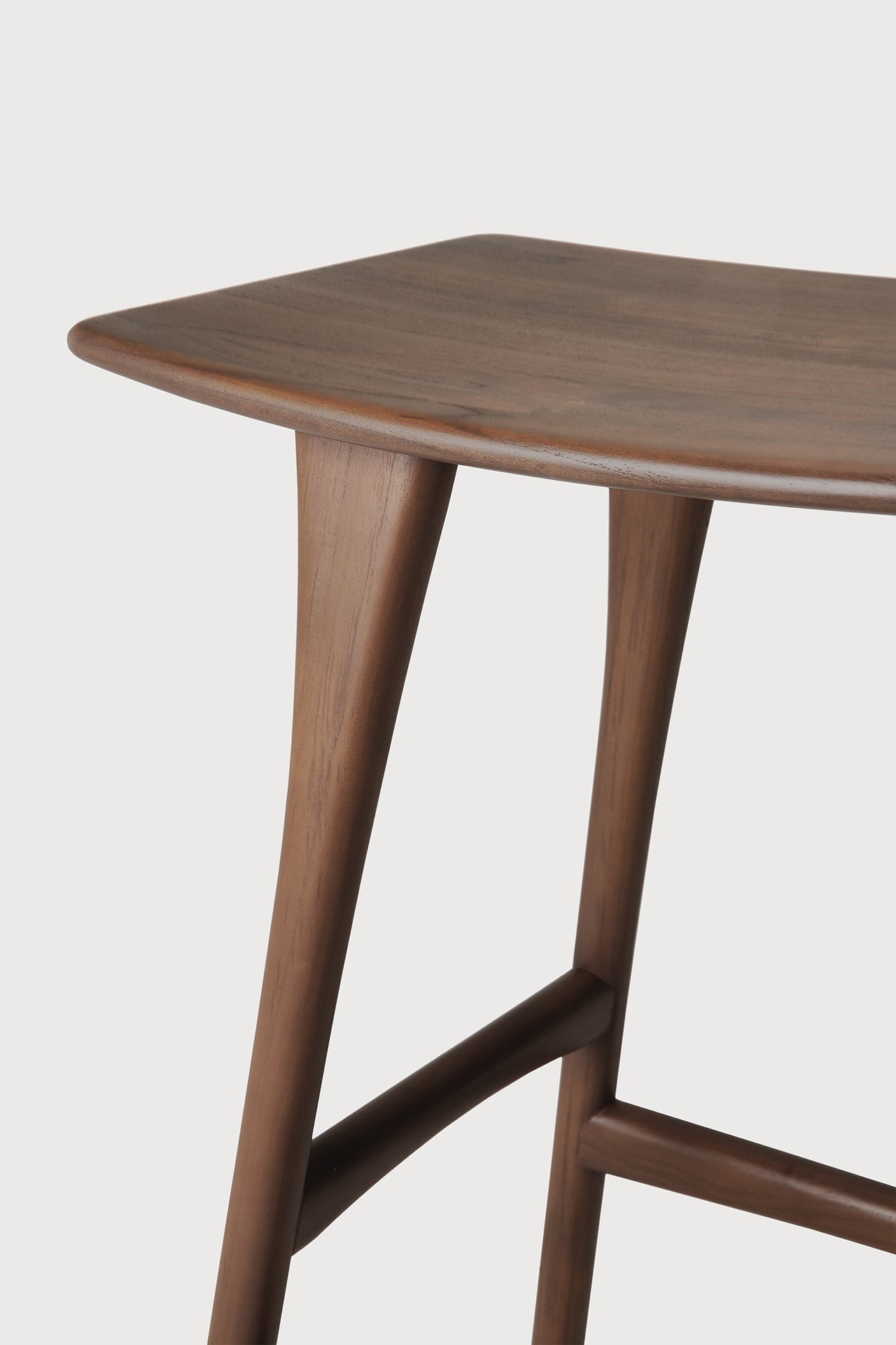 Osso counter stool - varnished teak - brown White Cliff Studio Counter Stool