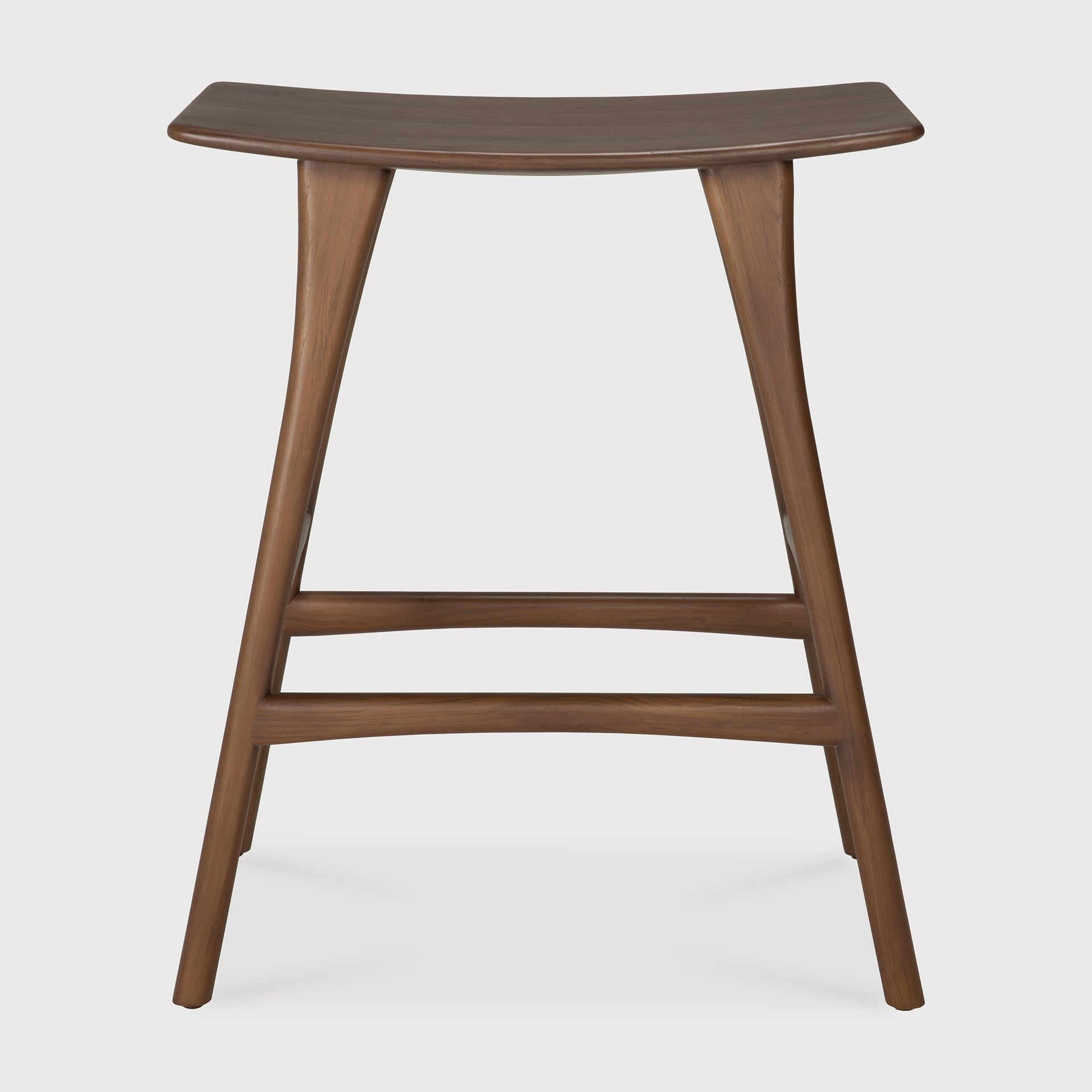 Osso counter stool - varnished teak - brown White Cliff Studio Counter Stool