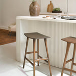 Osso counter stool - varnished teak - brown White Cliff Studio Counter Stool
