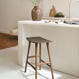 Osso counter stool - varnished teak - brown White Cliff Studio Counter Stool