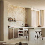 Osso counter stool - varnished teak - brown White Cliff Studio Counter Stool