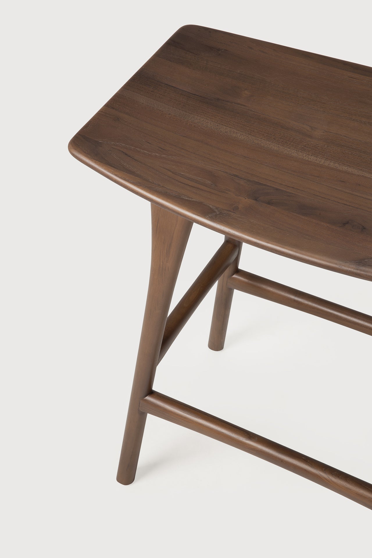 Osso counter stool - varnished teak - brown White Cliff Studio Counter Stool