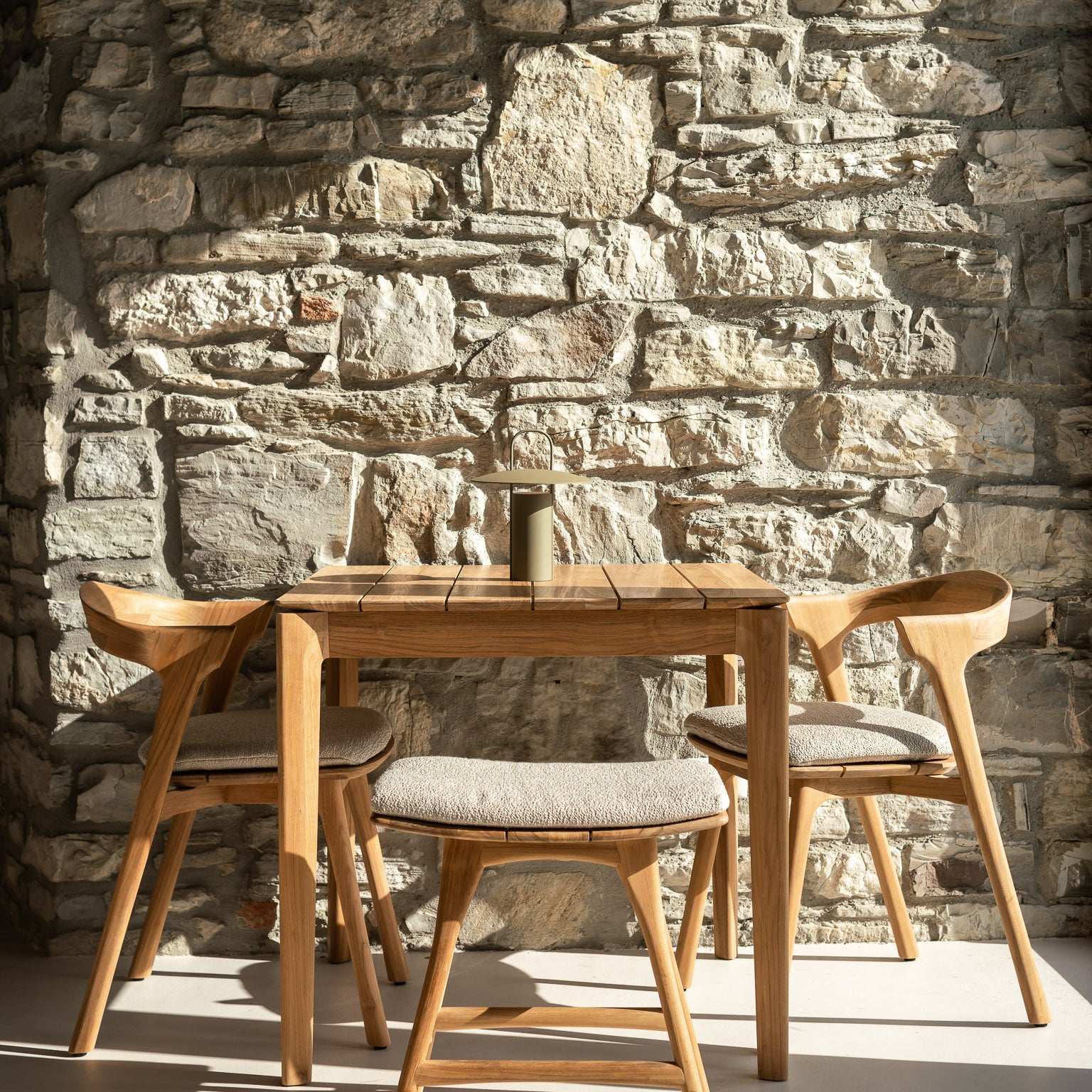 Osso outdoor stool cushion - Off White fabric White Cliff Studio Outdoor Stool