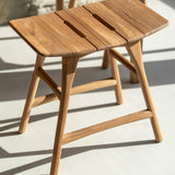 Osso outdoor stool frame - teak White Cliff Studio Outdoor Stool