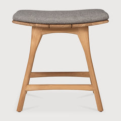 Osso outdoor stool - teak - Mocha fabric White Cliff Studio Outdoor Stool