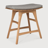 Osso outdoor stool - teak - Mocha fabric White Cliff Studio Outdoor Stool