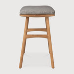 Osso outdoor stool - teak - Mocha fabric White Cliff Studio Outdoor Stool