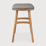 Osso outdoor stool - teak - Mocha fabric White Cliff Studio Outdoor Stool