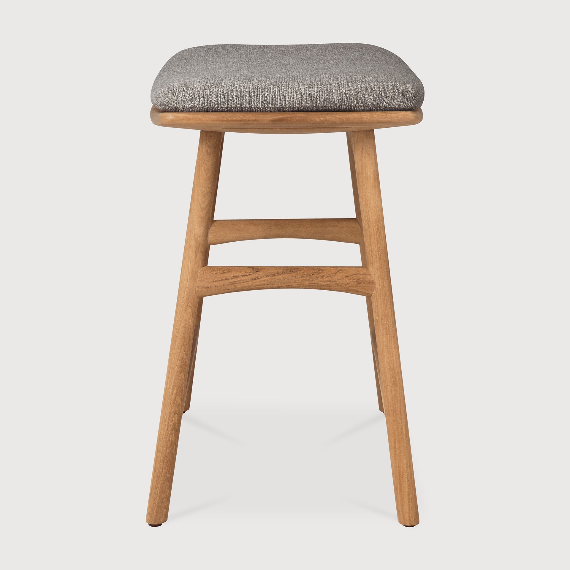 Osso outdoor stool - teak - Mocha fabric White Cliff Studio Outdoor Stool