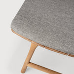 Osso outdoor stool - teak - Mocha fabric White Cliff Studio Outdoor Stool