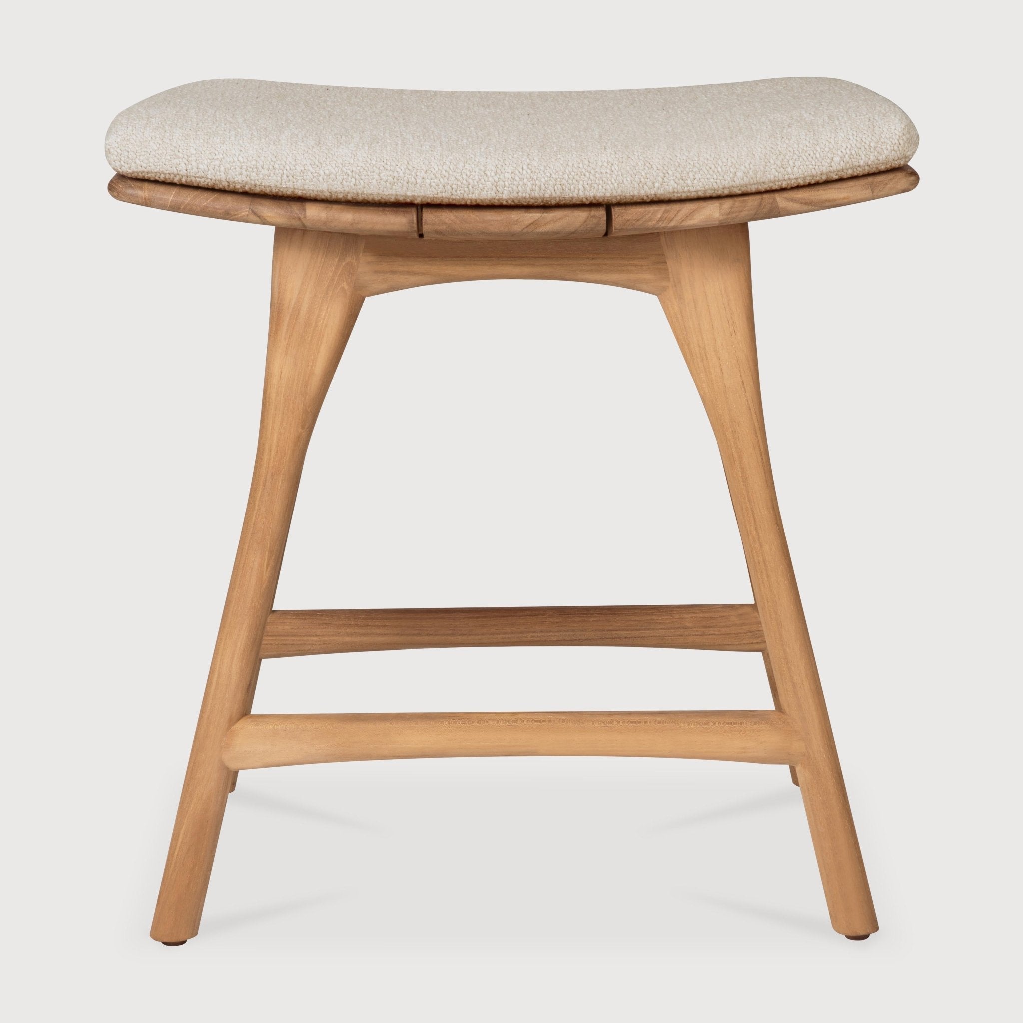 Osso outdoor stool - teak - Natural fabric White Cliff Studio Outdoor Stool
