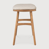Osso outdoor stool - teak - Natural fabric White Cliff Studio Outdoor Stool