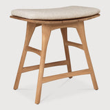 Osso outdoor stool - teak - Natural fabric White Cliff Studio Outdoor Stool