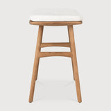 Osso outdoor stool - teak - Off White fabric White Cliff Studio Outdoor Stool
