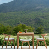 Osso outdoor stool - teak - Off White fabric White Cliff Studio Outdoor Stool