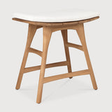 Osso outdoor stool - teak - Off White fabric White Cliff Studio Outdoor Stool