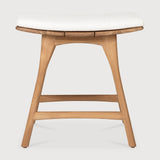 Osso outdoor stool - teak - Off White fabric White Cliff Studio Outdoor Stool