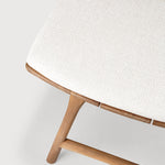 Osso outdoor stool - teak - Off White fabric White Cliff Studio Outdoor Stool