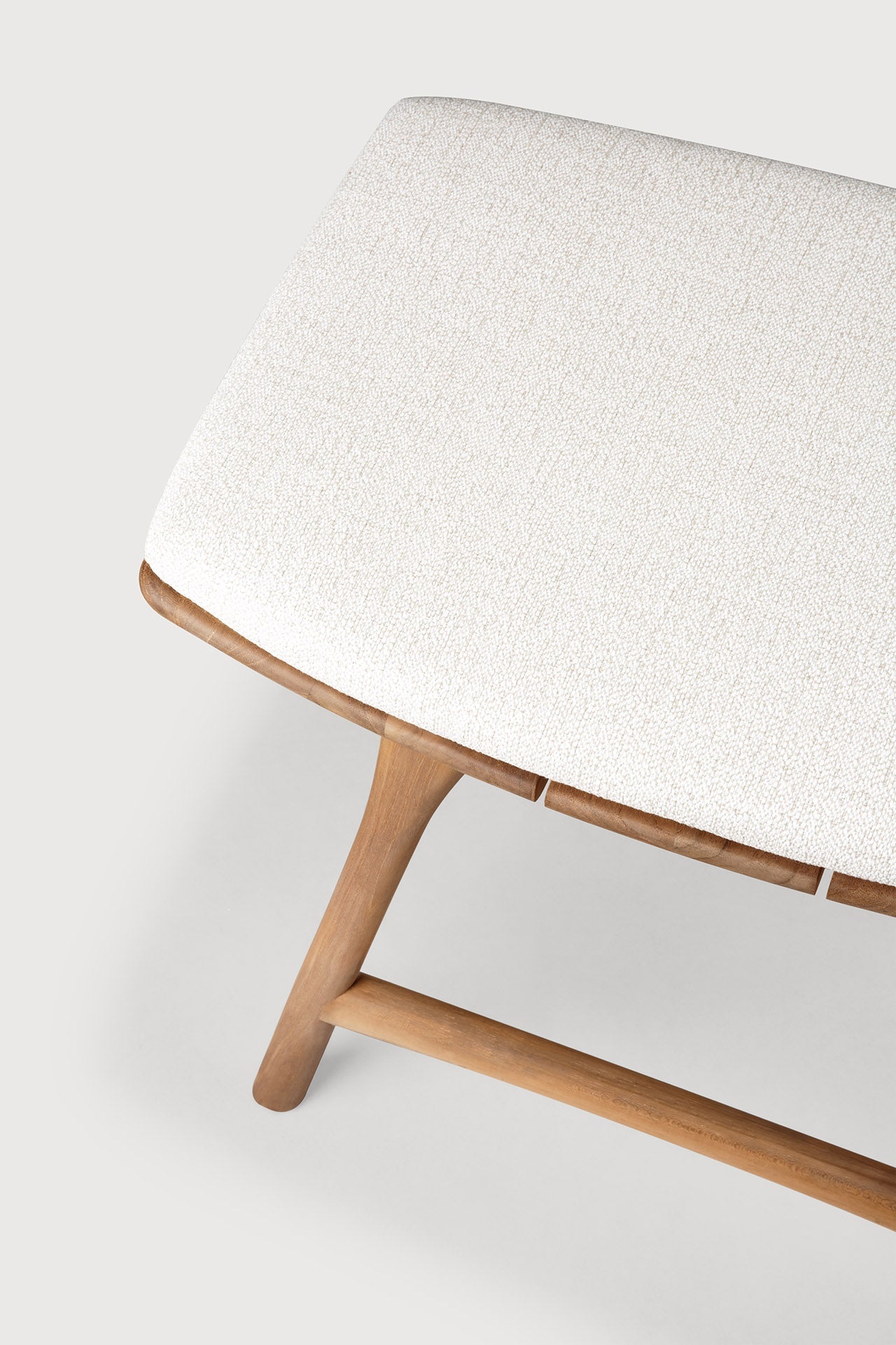 Osso outdoor stool - teak - Off White fabric White Cliff Studio Outdoor Stool