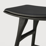 Osso stool - varnished oak - black - Black leather White Cliff Studio Stool