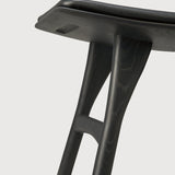 Osso stool - varnished oak - black - Black leather White Cliff Studio Stool