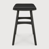 Osso stool - varnished oak - black - Black leather White Cliff Studio Stool