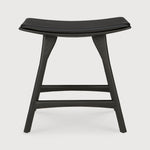 Osso stool - varnished oak - black - Black leather White Cliff Studio Stool