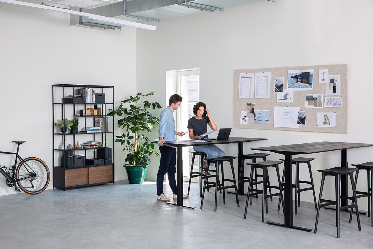 Osso stool - varnished oak - black White Cliff Studio Stool