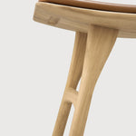 Osso stool - varnished oak - Cognac leather White Cliff Studio Stool