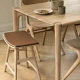 Osso stool - varnished oak - Cognac leather White Cliff Studio Stool