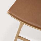 Osso stool - varnished oak - Cognac leather White Cliff Studio Stool