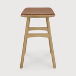 Osso stool - varnished oak - Cognac leather White Cliff Studio Stool