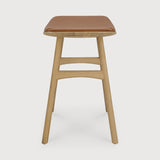 Osso stool - varnished oak - Cognac leather White Cliff Studio Stool
