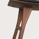 Osso stool - varnished teak - brown - Black leather White Cliff Studio Stool